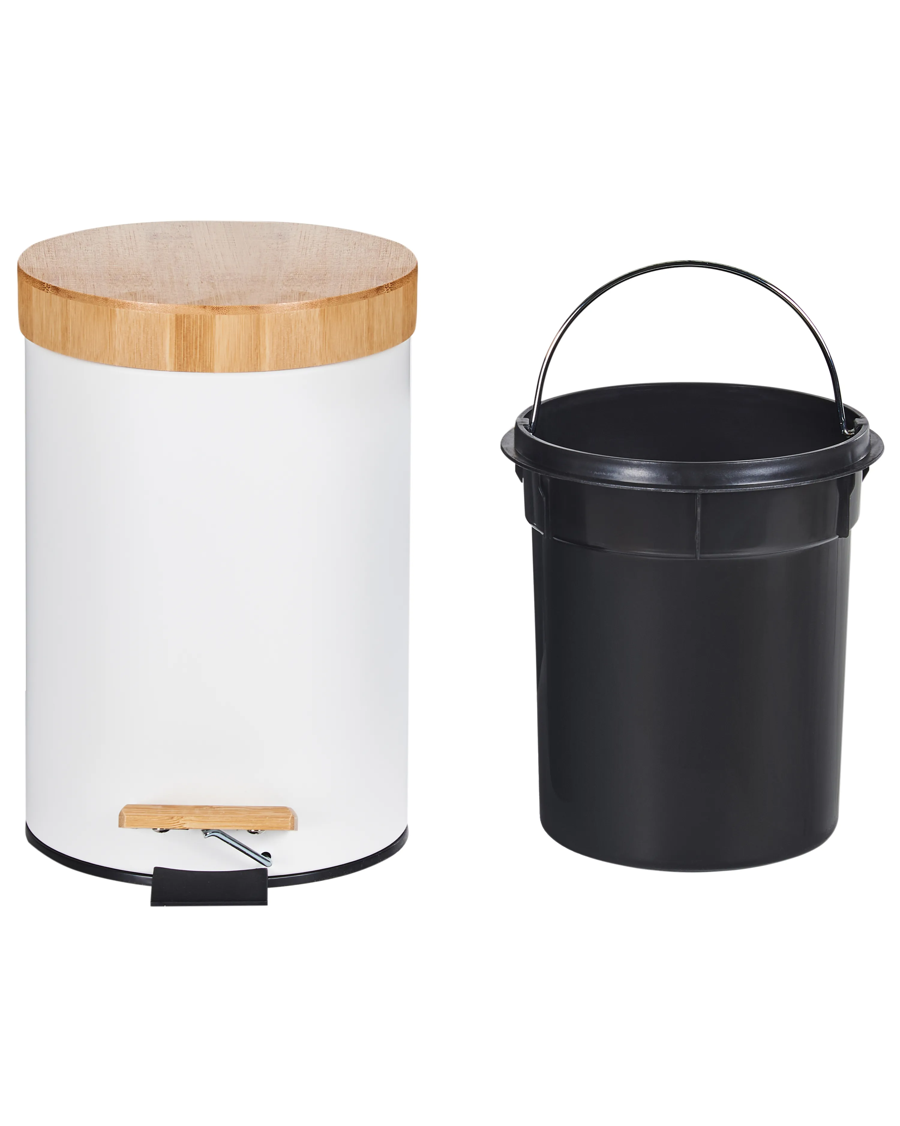 Set van 2 pedaalemmers 3 L ECOSMART Metaal Wit
