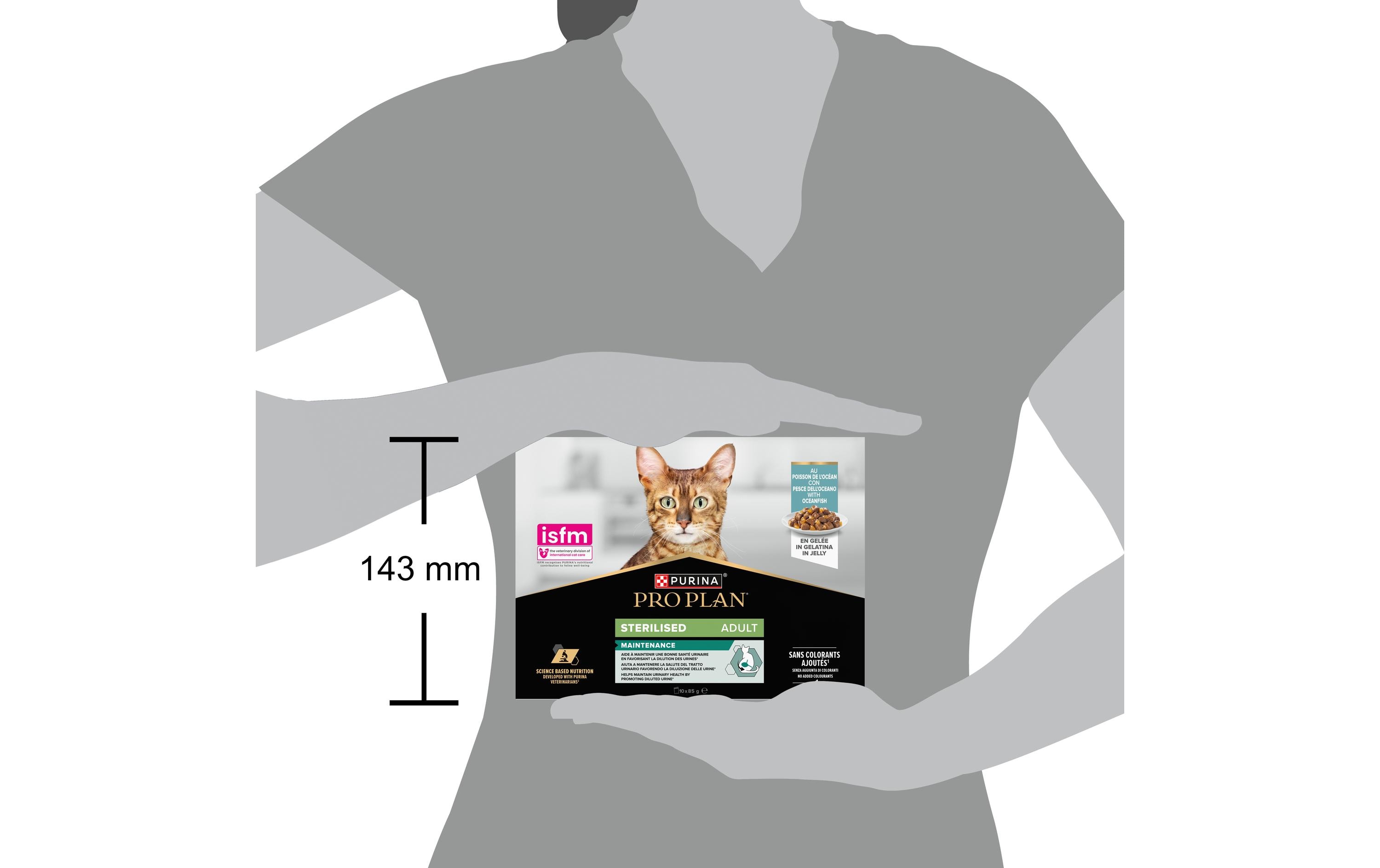 Nassfutter Adult Sterilized Gelée Hochseefisch 10 x 85 gAlleinfuttermittel für ausgewachsene kastrierte Katzen