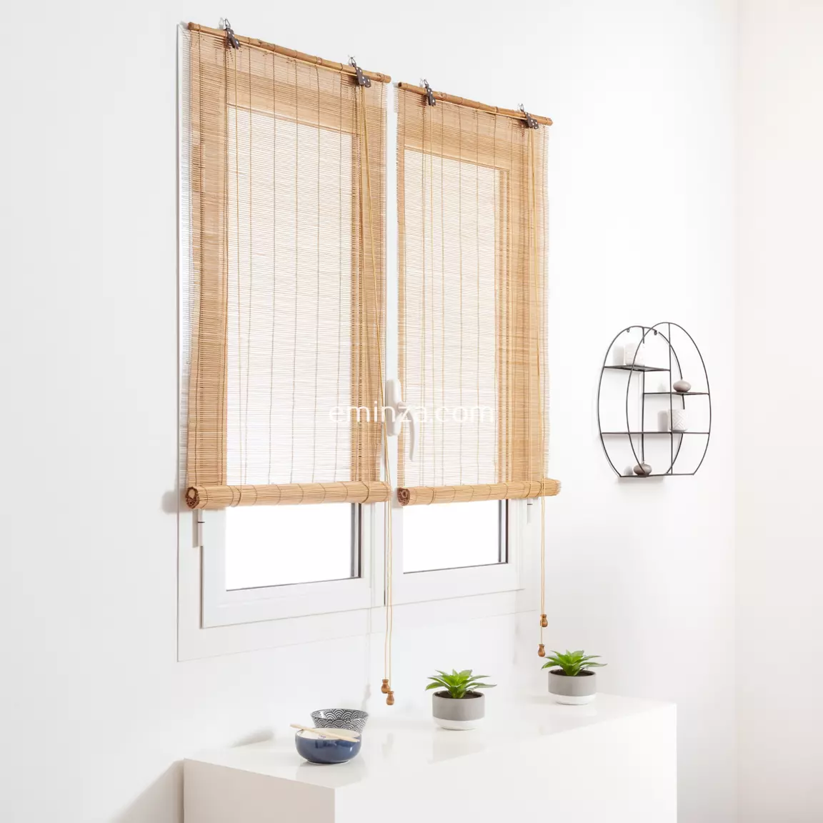 Store enrouleur à baguettes (90 x 180 cm) Bambou Naturel