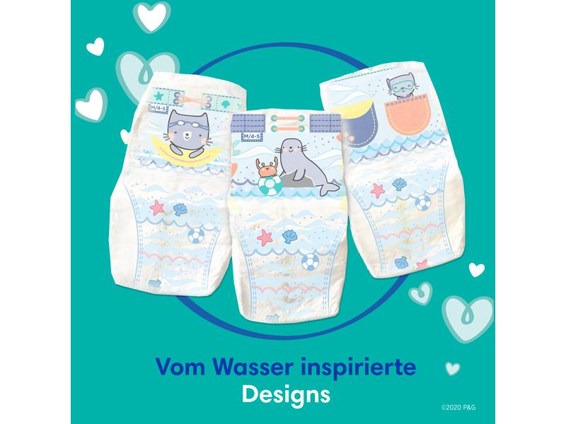 Pampers Windeln Splashers Tragepack Grösse 3-4, 12 Stück Bequeme Badewindeln für Kinder von 6 - 11 kg, 12 Stück