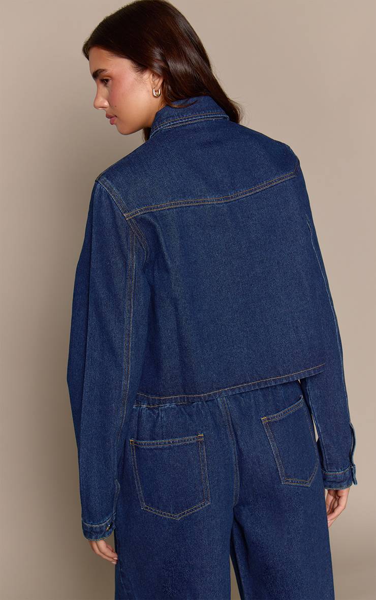 Bleu Indigo Chemise En Denim Courte