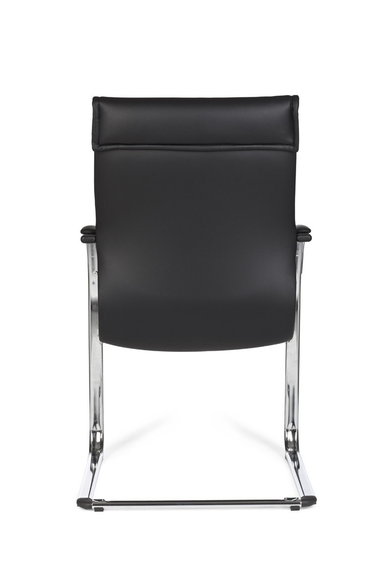 KADIMA DESIGN Freischwinger SANGRO Kunstleder, Chromgestell, Lendenstütze, bis 120 kg, in Caramel/Weiß/Schwarz