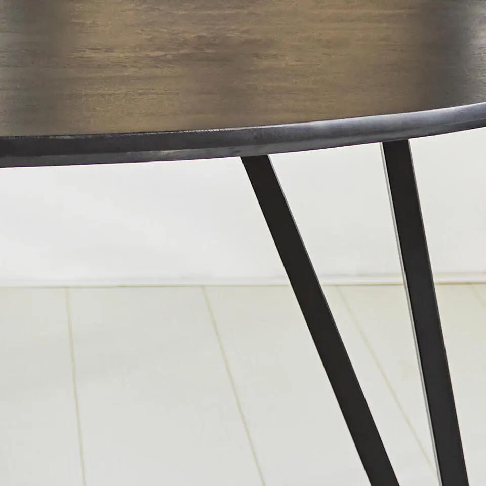 Zwart ovale eettafel Cesar 230x100 cm - Mangohout - Zwart