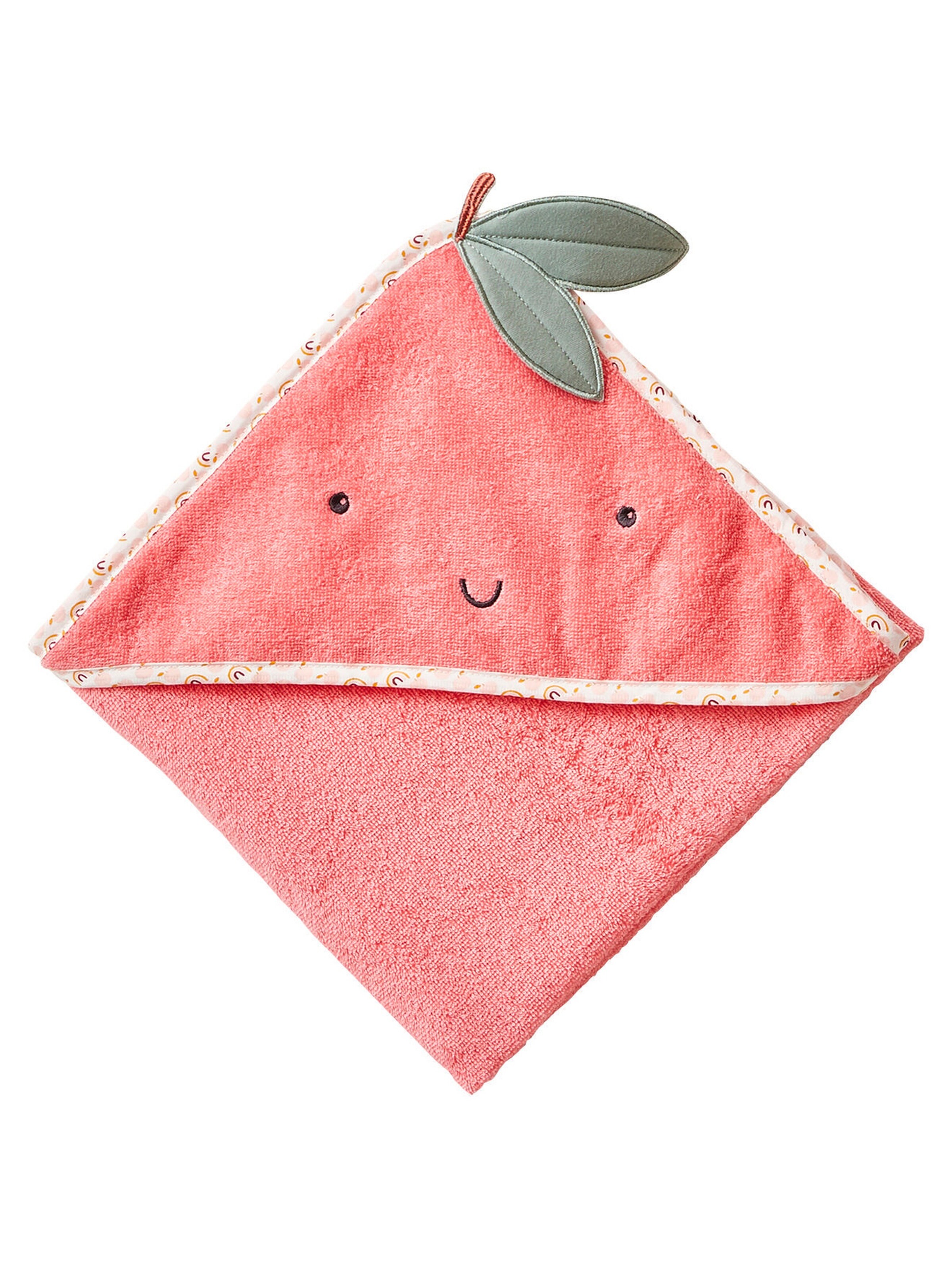 Vertbaudet Baby Kapuzenbadetuch APFEL rosa