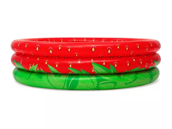 Piscine pataugeoire gonflable ronde fraise - Sweet Strawberry - 160 x 38 cm