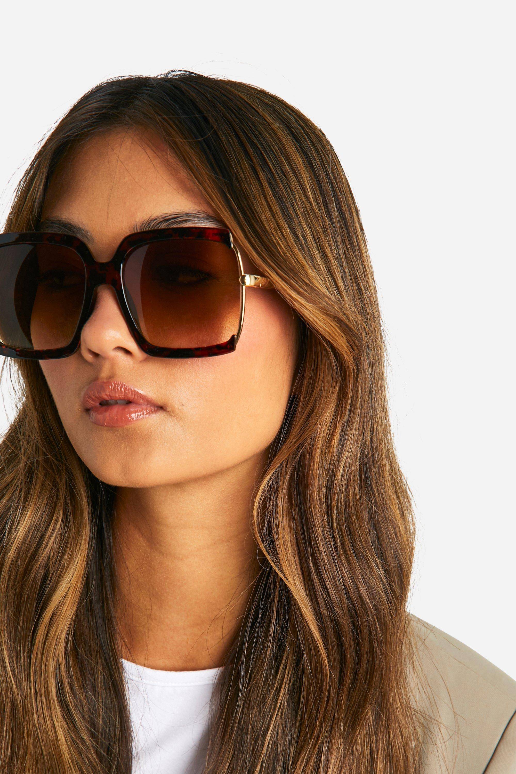 boohoo Lunettes de soleil surdimensionnées à monture carrée motif écaille de tortue