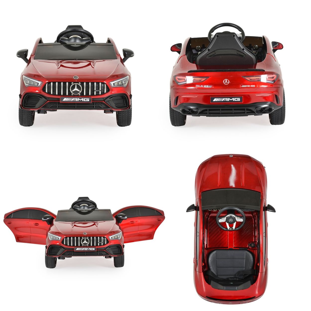 Moni Kinder Elektroauto Mercedes-AMG CLA 45 Bluetooth Fernbedienung vier Motoren rot