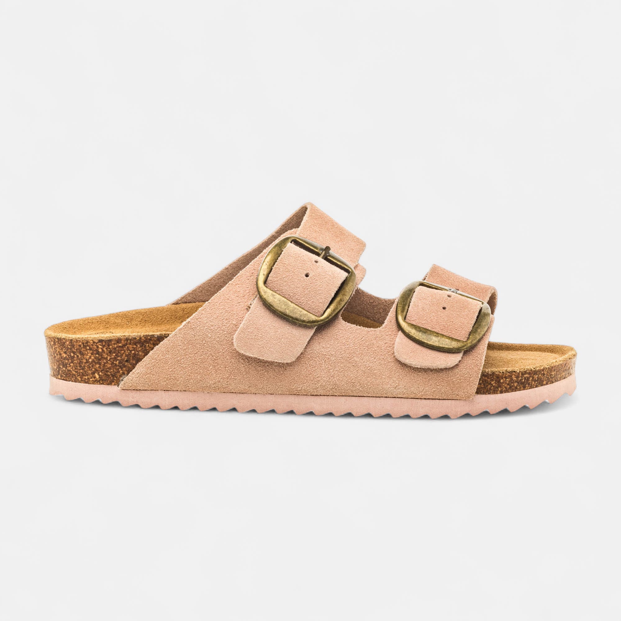 Mules semelle liège Femme en cuir neutre