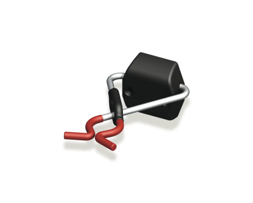 Alfer x-star® apparaathouder, wandmontage H 60 x D 140 mm, zwart-rood