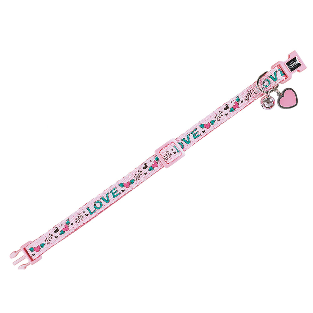 Collier chat love rose 20-30cm x 10mm