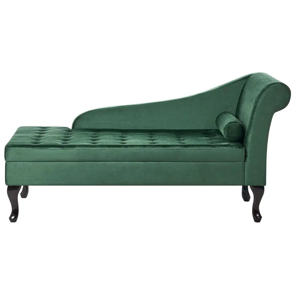 PESSAC - Chaise longue - Donkergroen - Rechterzijde - Fluweel