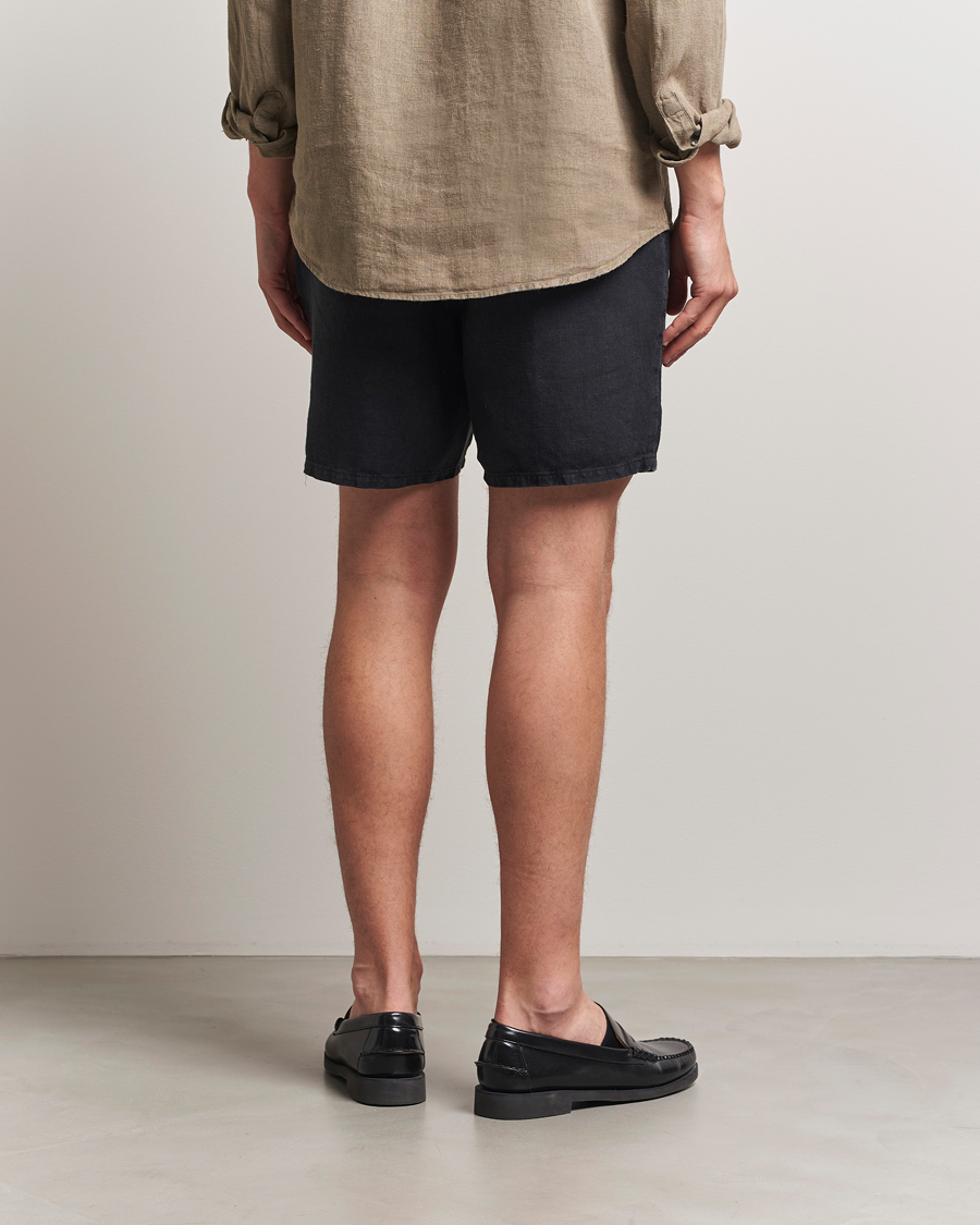 A Day's March Ipu Linen Drawstring Shorts Off Black