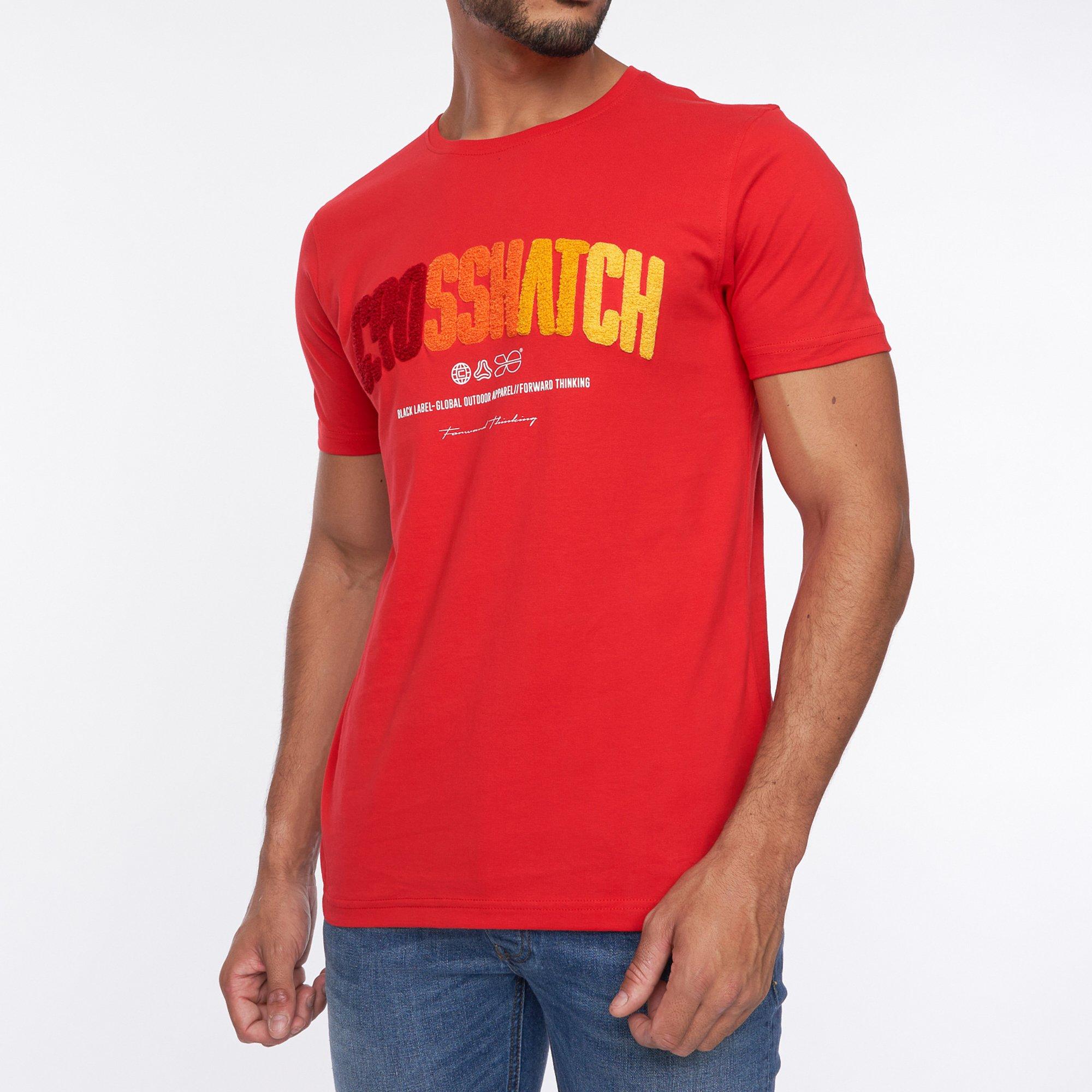 Crosshatch CH Flocked T Shirt Mens