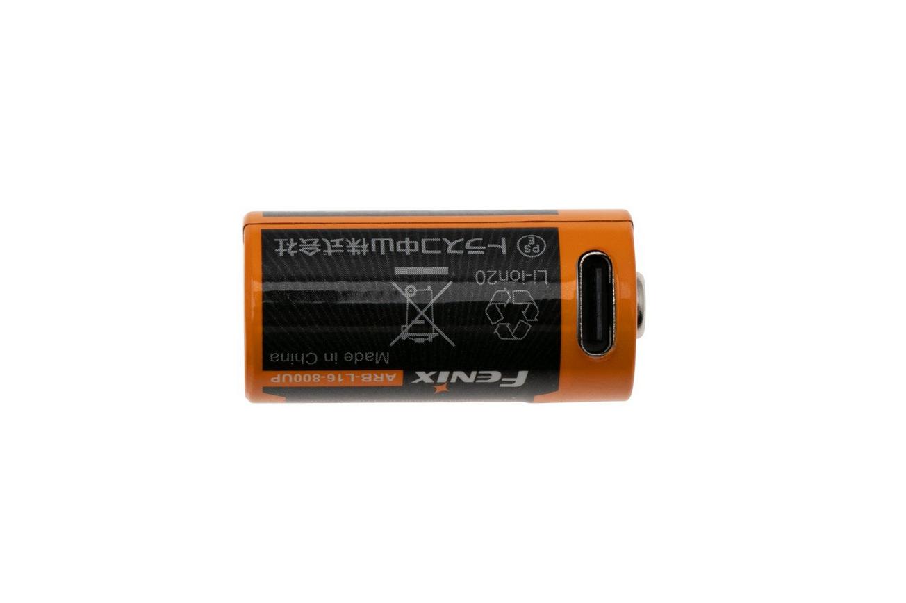 Fenix ARB-L16-800UP, 16340, High Discharge, USB-C-oplaadbare accu, 800 mAh Li-Ion