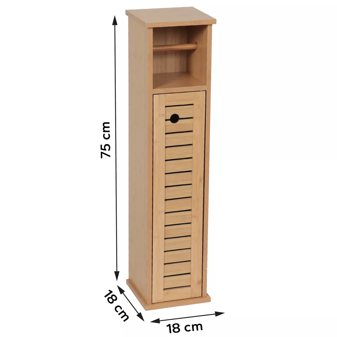 Meuble dérouleur papier toilette avec réserve (H75 cm) Trinidad Naturel