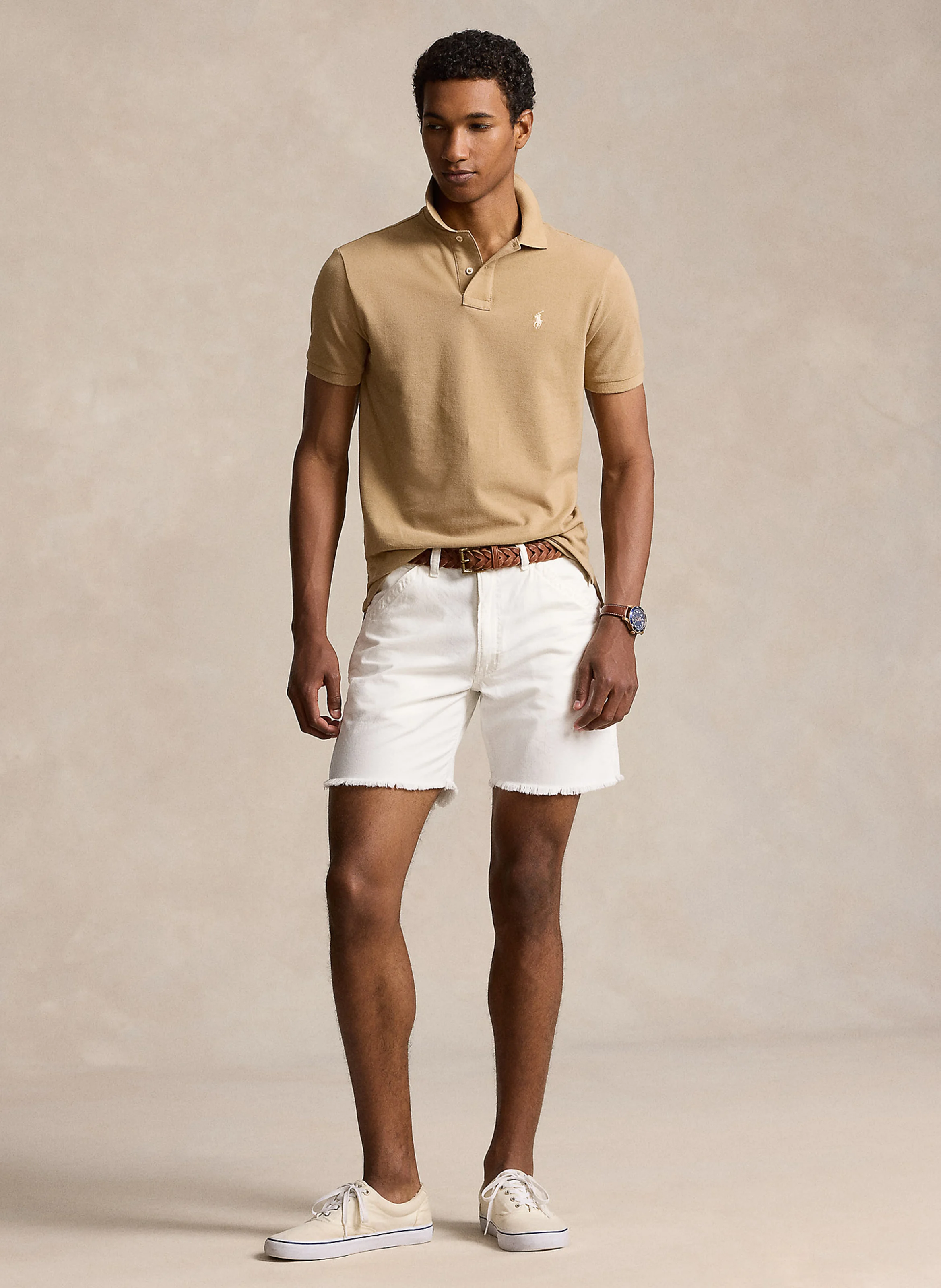 Polo slim-fit en coton | Beige