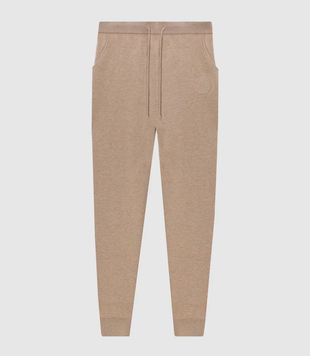 Jogging maille embosse beige