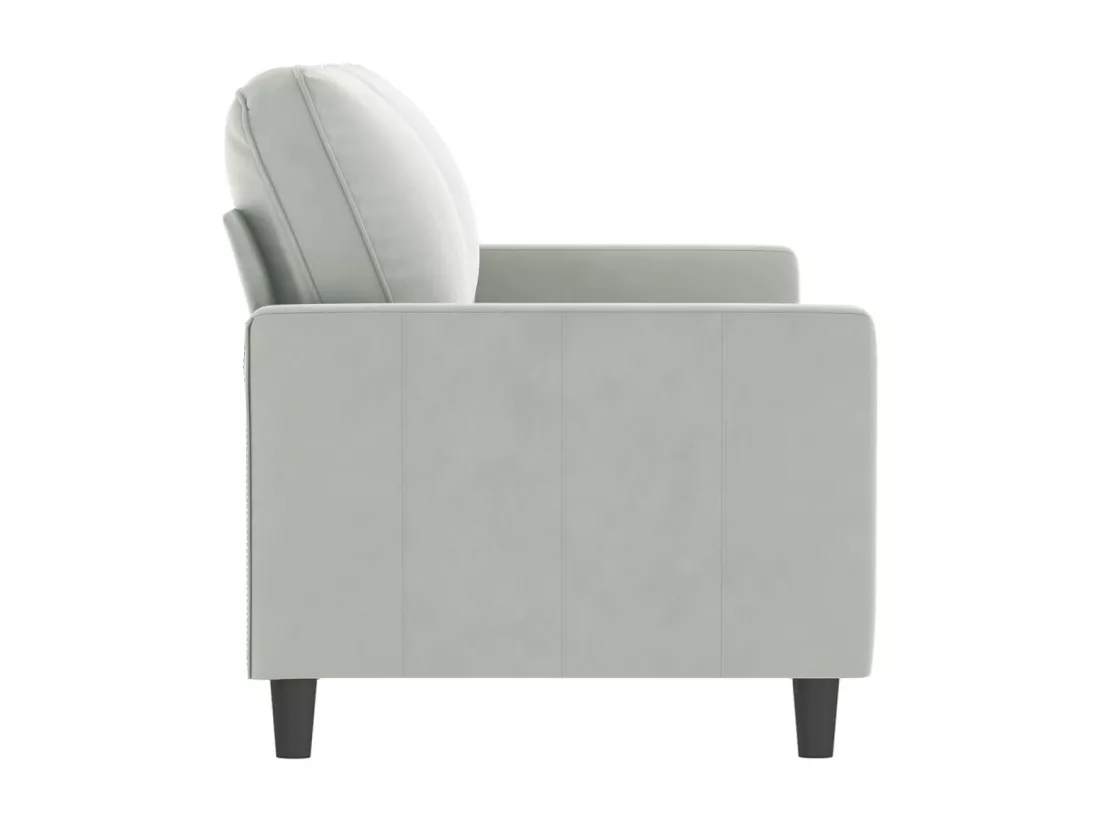 Canapé à 2 places Gris clair 140 cm Velours