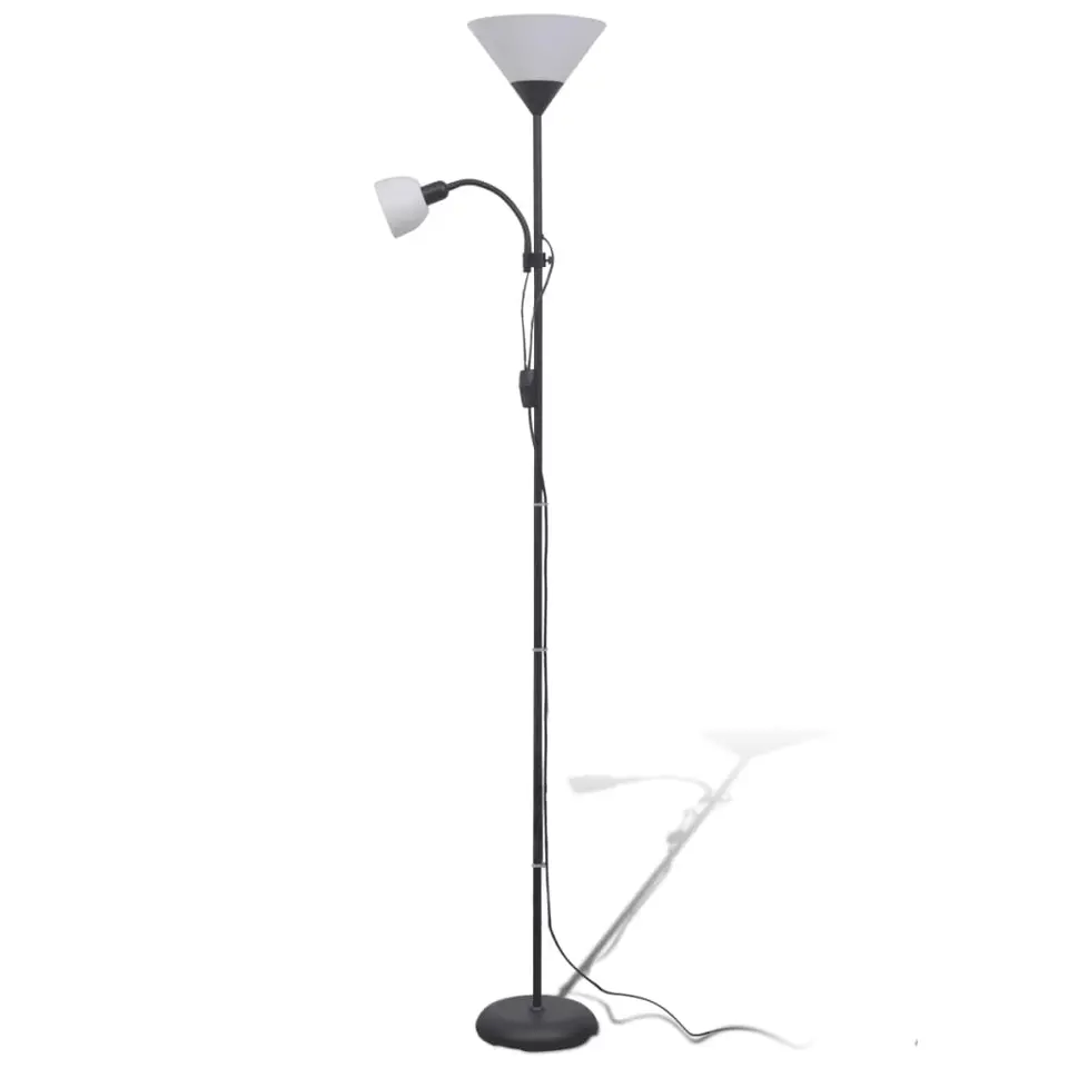 vidaXL - Staande Lamp - Zwart - Staal