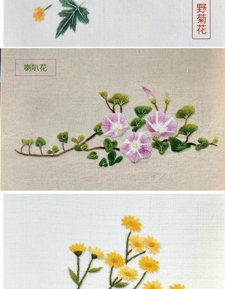 Embroidery Kingdom - DIY-borduurpakket met bloemen / frame