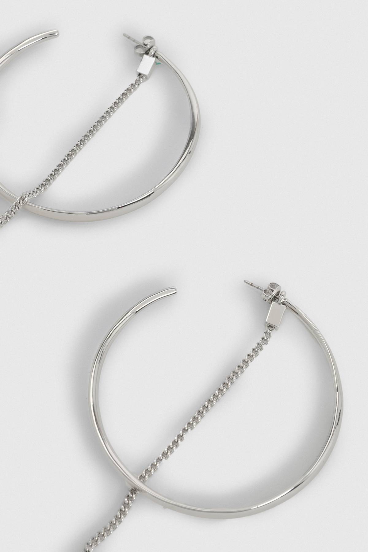 KarenMillen Boucles d'Oreilles Créoles Modernes à Perles