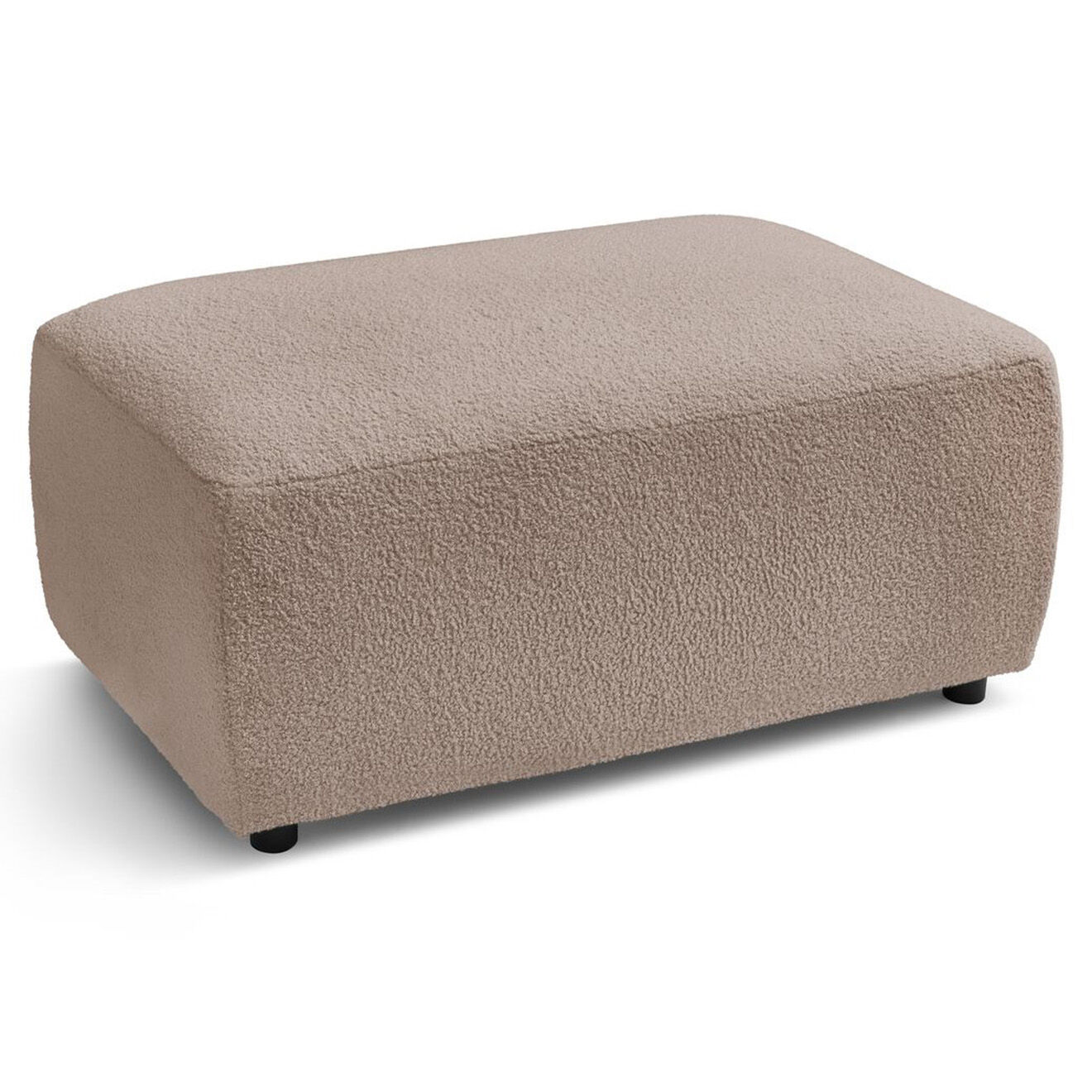 Bobochic Pouf bouclette rectangulaire Envy marron clair - 100x70x44 cm