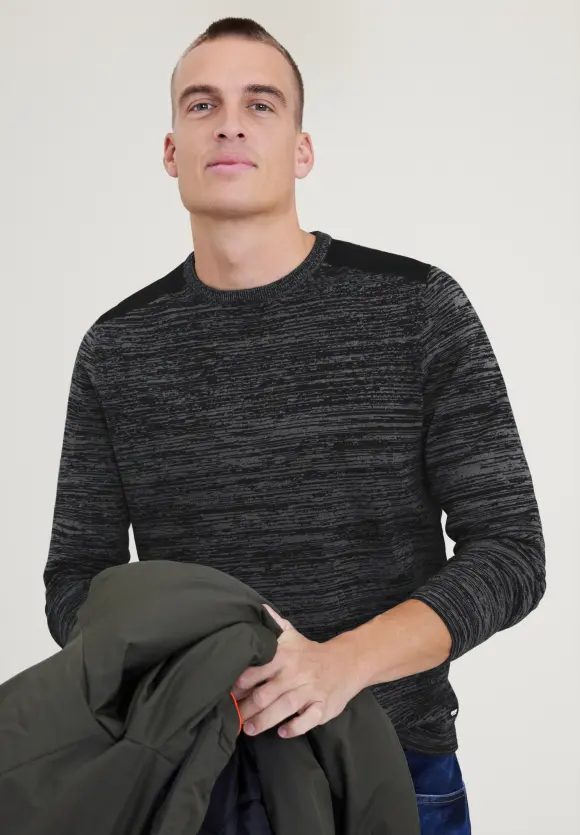 Mouliné Strickpullover - graphite grey melange