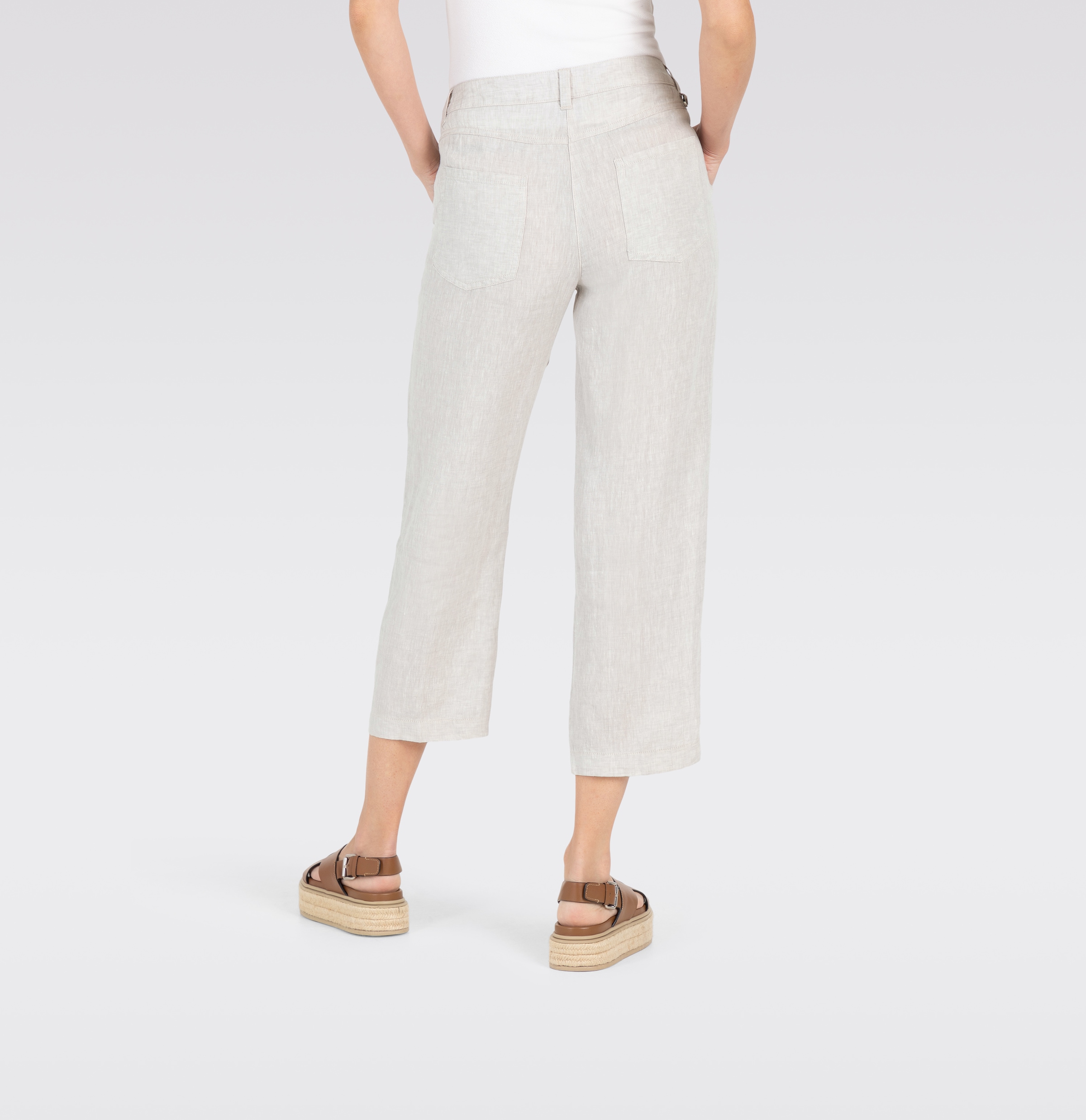 MAC Leinenhose »NORA cropped«  Sommerhose temperaturausgleichend und angenehm auf der Haut