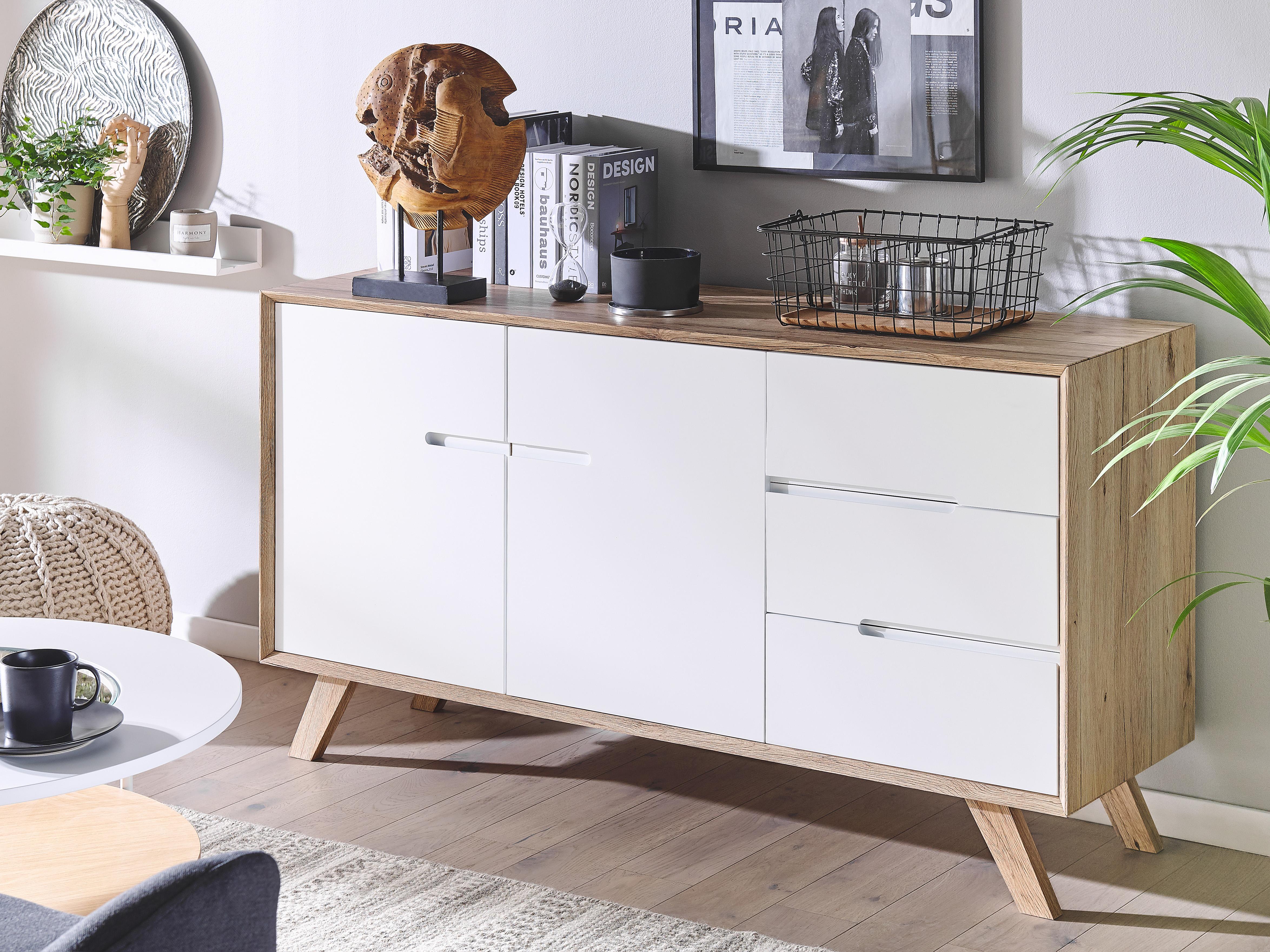 Dressoir met 2 deuren FORESTER Bruin/wit