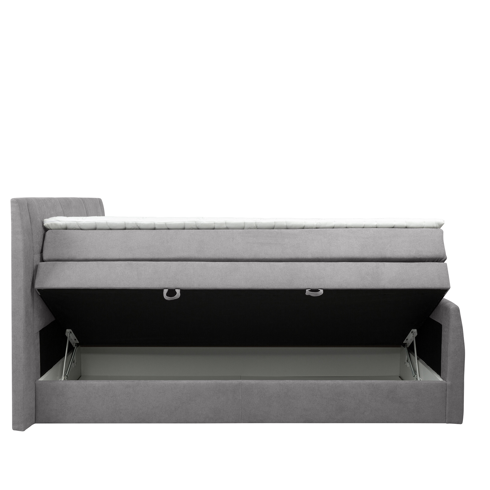 Boxspringbett - grau - H3 - mit Bettkasten - 180x200 cm