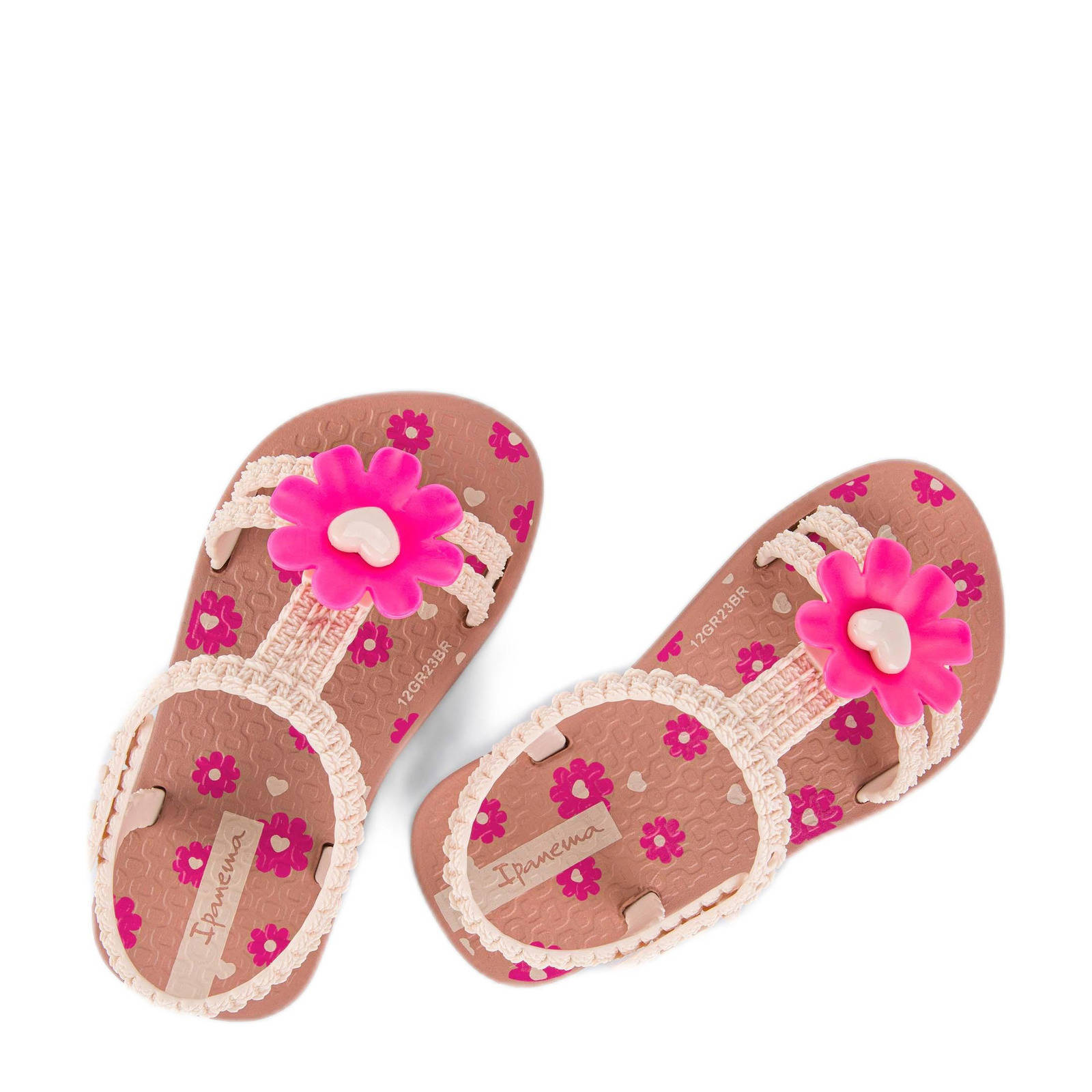 Ipanema Daisy Baby  gebloemde sandalen beige/roze