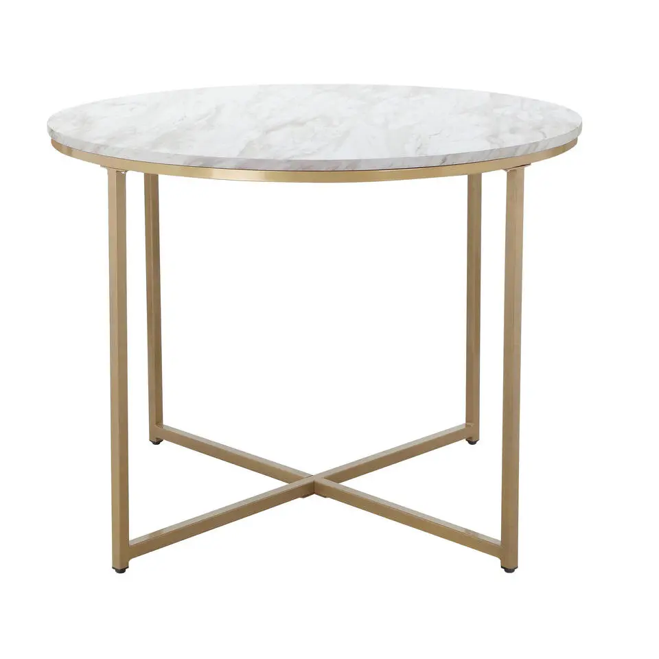Maro - Ronde eettafel Ø90 cm voor 4 personen in MDF marmer