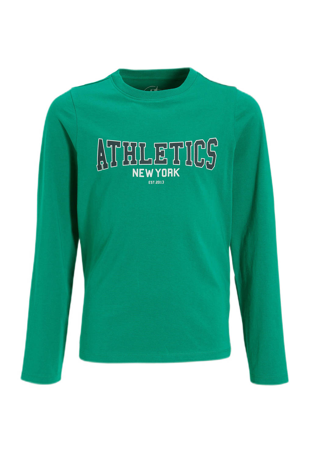 anytime longsleeve met tekstopdruk groen