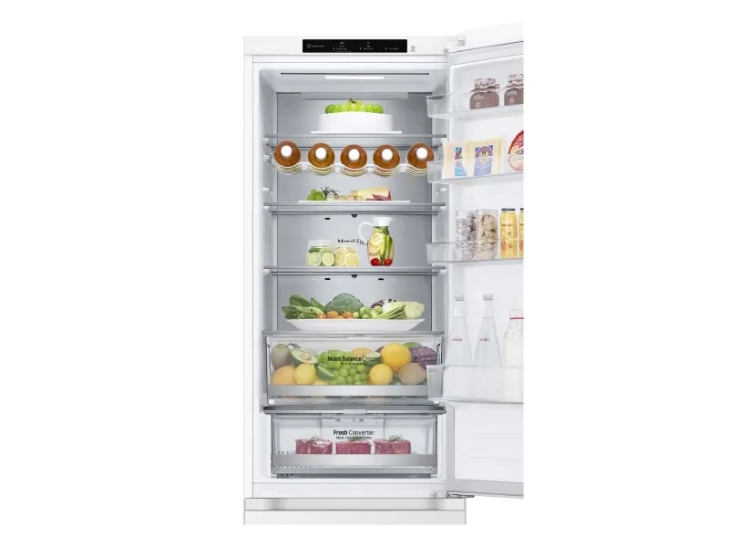 LG GBV5240DSW - Køleskab/fryser - bund-fryser - bredde: 59.5 cm - dybde: 68.2 cm - højde: 203 cm - 387 liter - Klasse D - superhvid