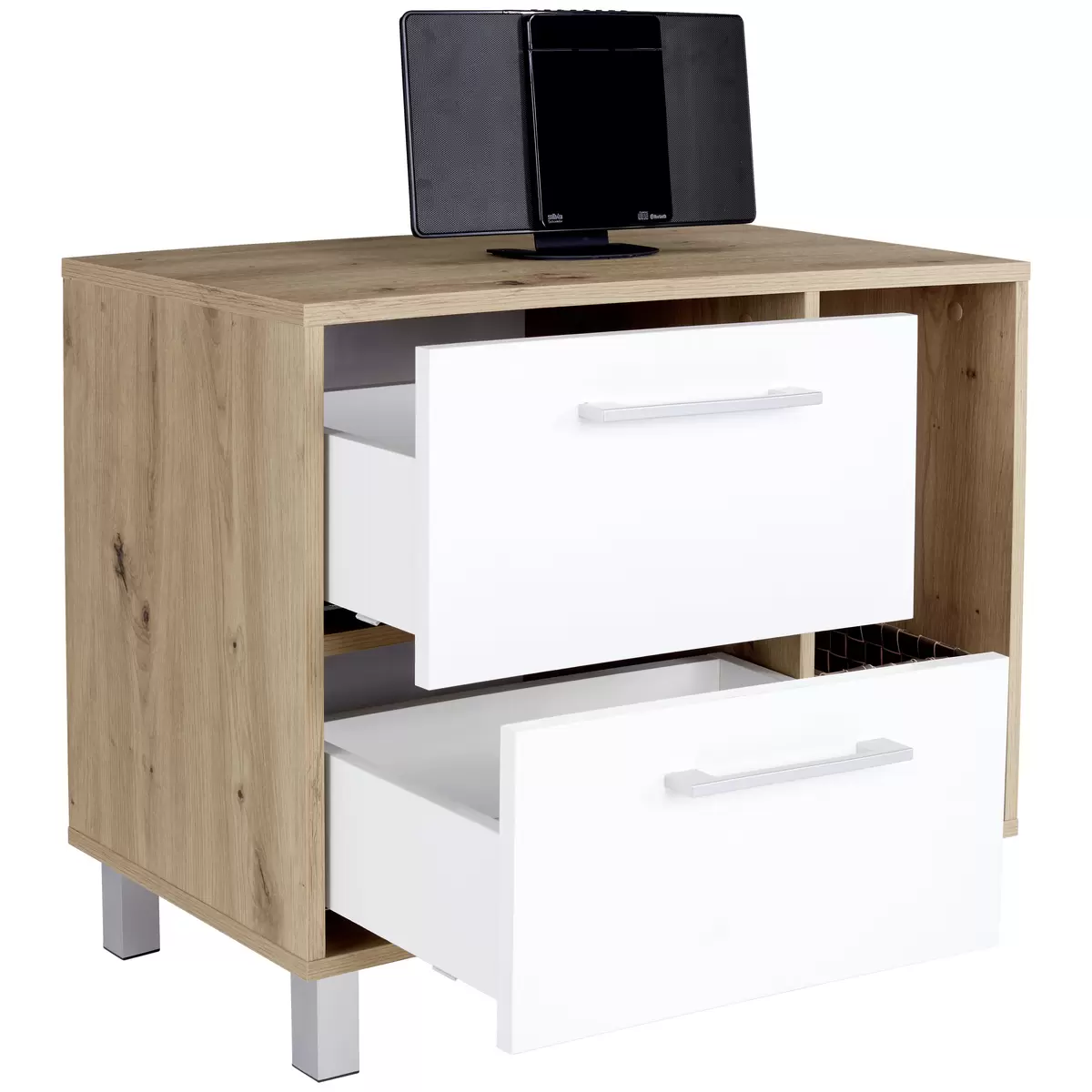 Kommode Box weiss,Eiche