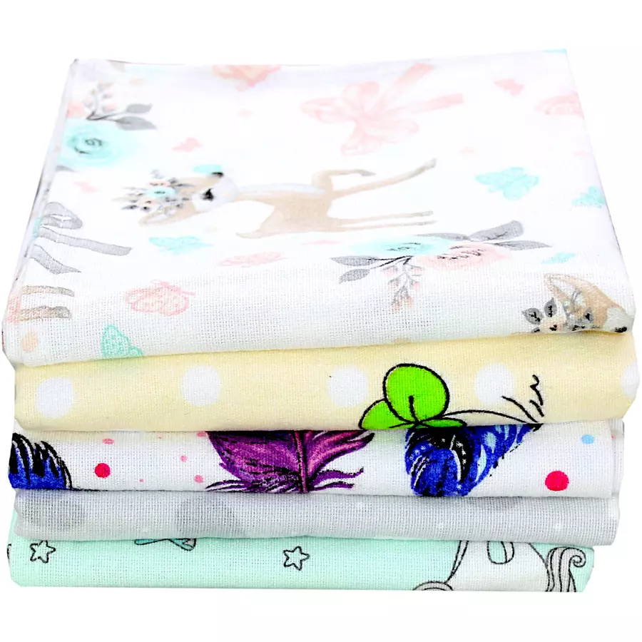 TupTam Baby Moltontücher Flanellwindeln 70x80 5er Set rosagelb
