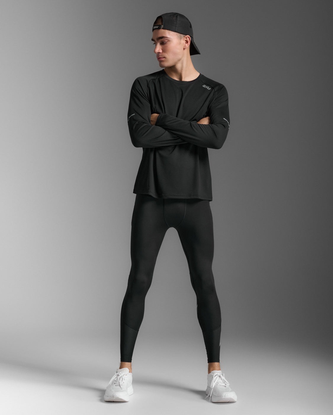 Aero Mesh Compression Tights Herre Black/Silver Reflective