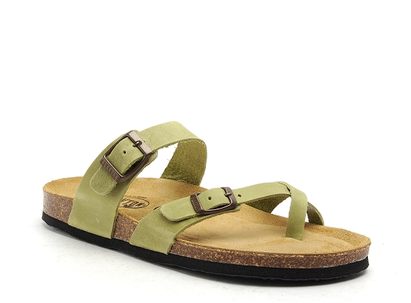 Plakton mules et sabots plats femme bombay vert