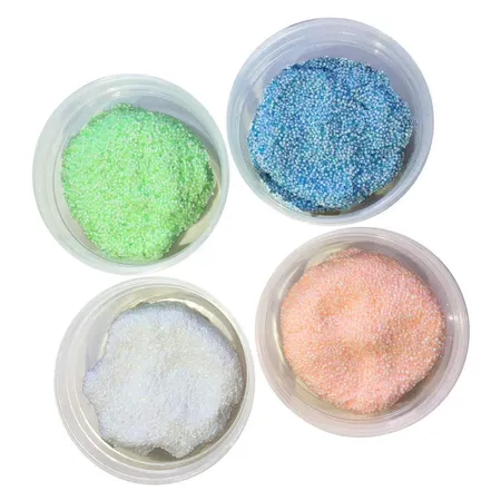 Idena Perlenknete Pastell Glitter, 4 x 33 g, orange, blau, weiß, grün