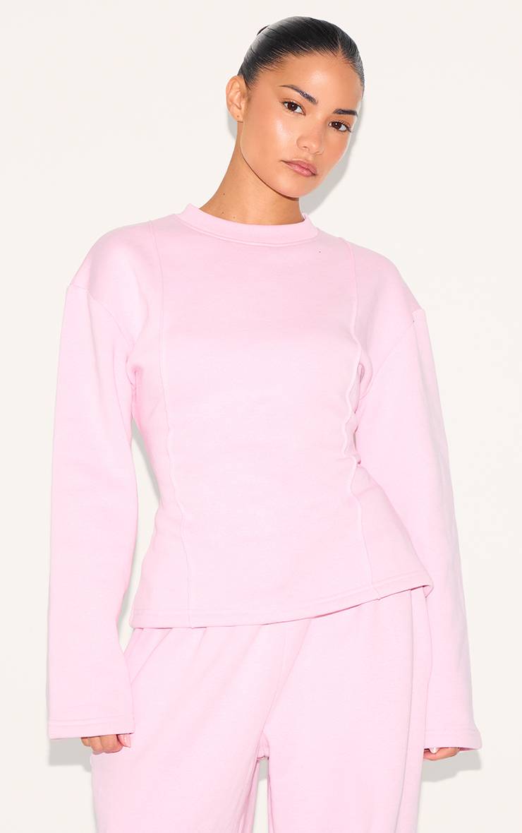 Rose Bébé Sweat-shirt Petite À Manches Longues Avec Taille Cintrée
