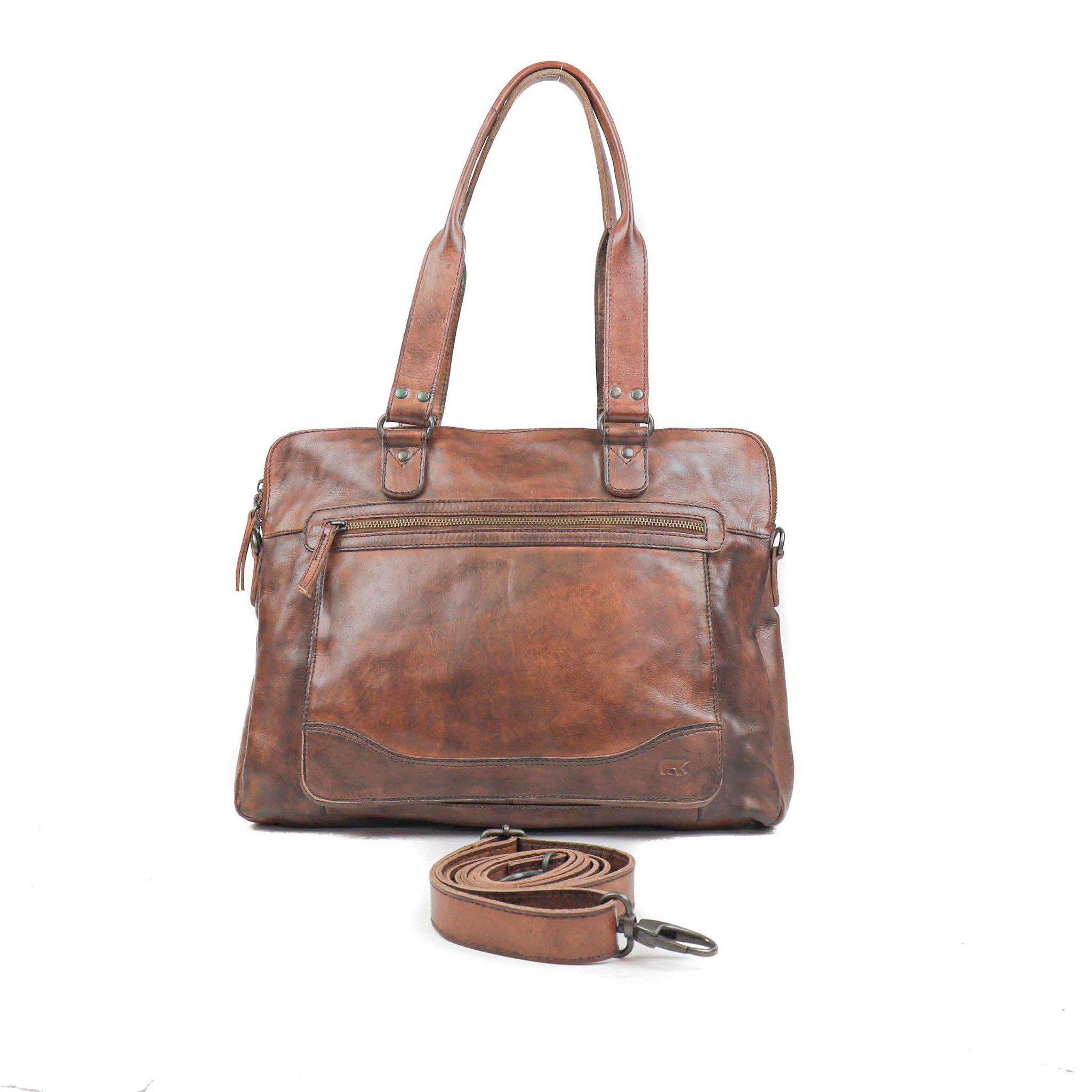 Bear Design Cow Lavato Handtas Lia 13,3 inch Dark Brown CL35220