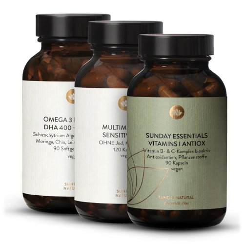 Sunday Natural Products  HPU Set Multiminerals + Vitamins I + Omega 3