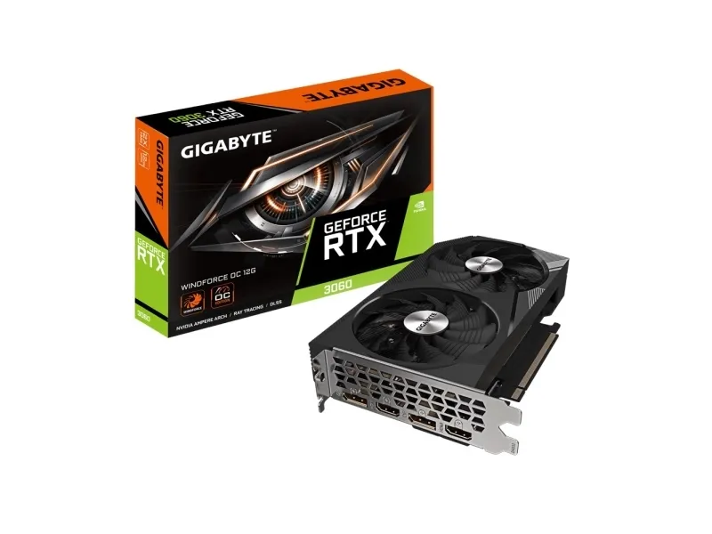 GIGABYTE RTX 3060 Windforce OC 12G, GeForce RTX 3060, 12 GB, GDDR6, 192 Bit, 7680 x 4320 pixel, PCI Express x16 4.0 - LHR