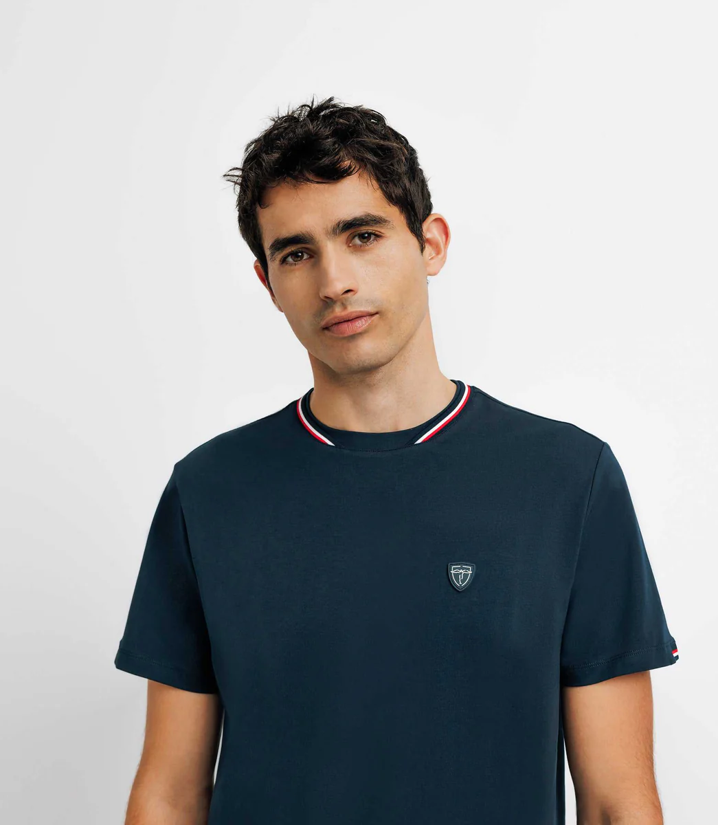 T-shirt col teddy marine