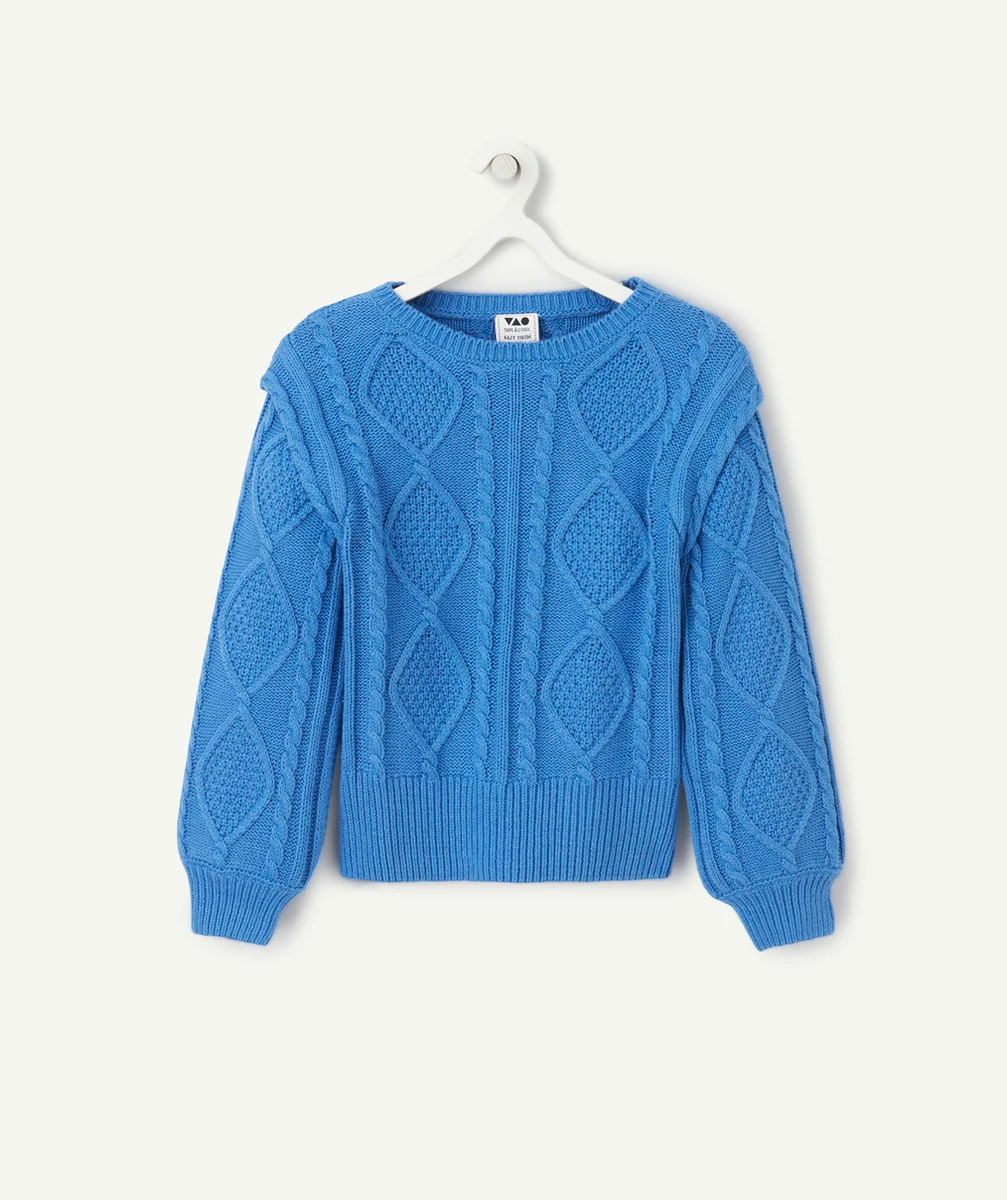 PULL EN TRICOT FILLE EFFET DOUBLE MANCHES