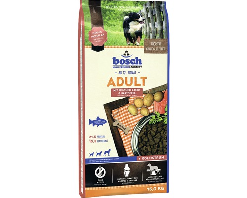 Bosch Adult droog hondenvoer, zalm & aardappel, 15 kg