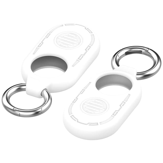 Anti-ridse silikone etui til Samsung Galaxy SmartTag 2 med nøglering Hvid