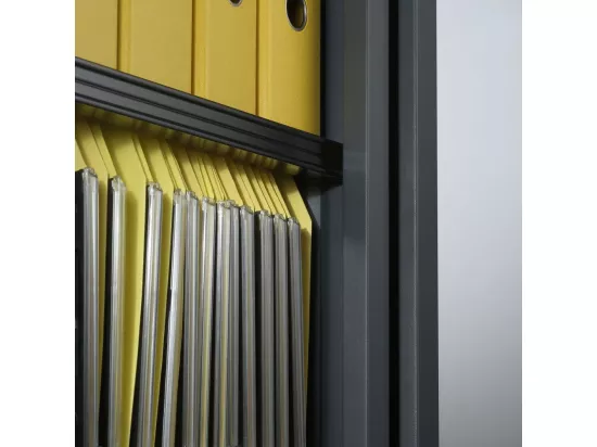 Armoire de bureau portes à rideaux 3 étagères