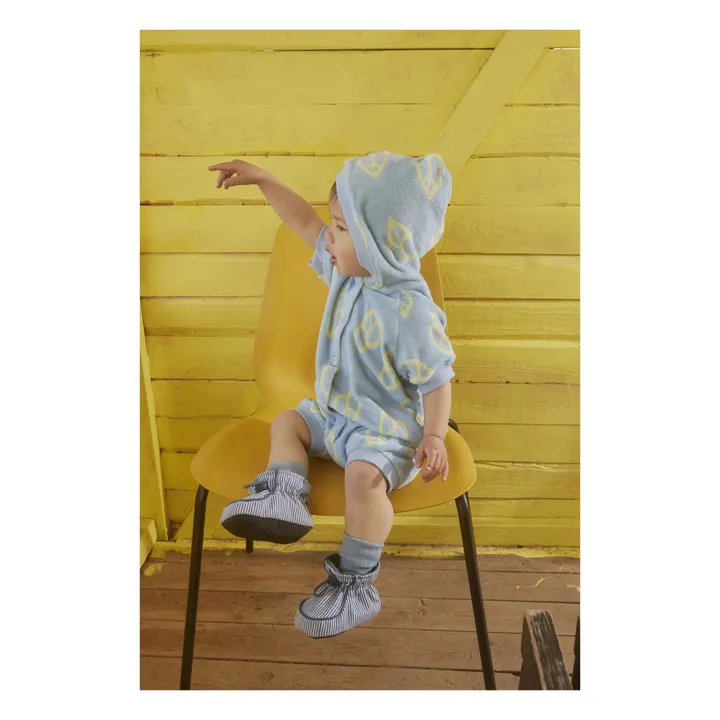 Melton Chaussons à rayures | Bleu