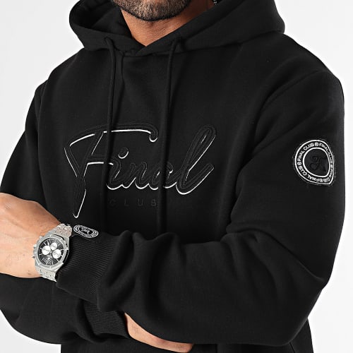 Sweat Capuche Broderie Signature 1123 Noir